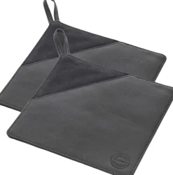 Sale Pillivuyt Gourmet Grydelap 2 stk. 20,5x20,5 cm, Sort Kanvas/Læder
