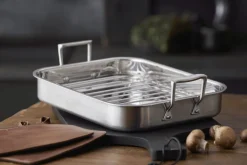 Pillivuyt Gourmet Bradepander > Somme Bradepande m. Rist 32x26,5x5,5 cm, Rustfrit Stål