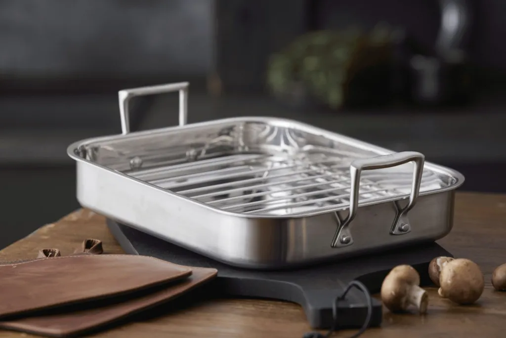 Pillivuyt Gourmet Bradepander > Somme Bradepande m. Rist 32x26,5x5,5 cm, Rustfrit Stål