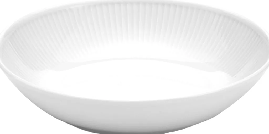 Plissé Dyb Salat/Pastatallerken , Hvid Pastatallerkener|Dybe Tallerkener