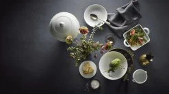 Plissé Dyb Salat/Pastatallerken , Hvid Pastatallerkener|Dybe Tallerkener