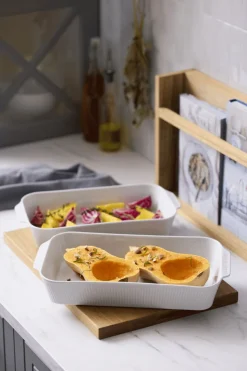 Outlet Plissé Fad 2 stk, Hvid Spisestue|Fade