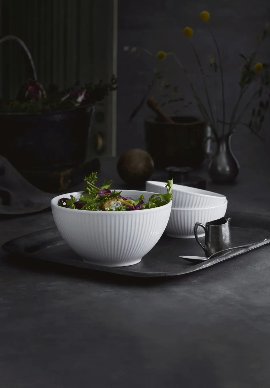 Outlet Pillivuyt Plissé Skål Ø18 cm/1 L, Hvid