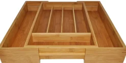 Online Point Virgule Bestikbakke Udvidbar 40,5x26,5x6,5 cm, Bambus