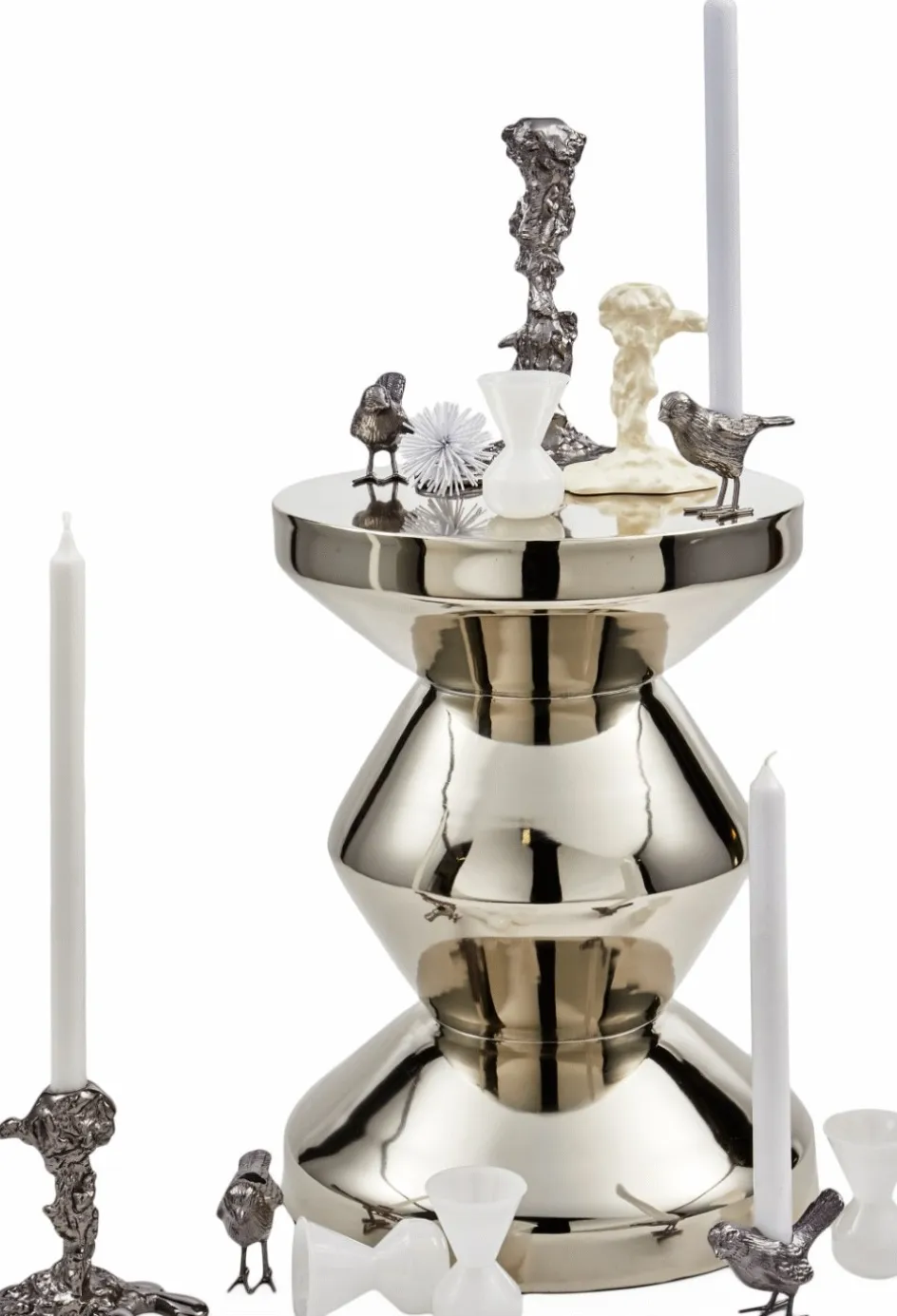 New POLSPOTTEN Drip Lysestage H25 cm, Sort Nikkel