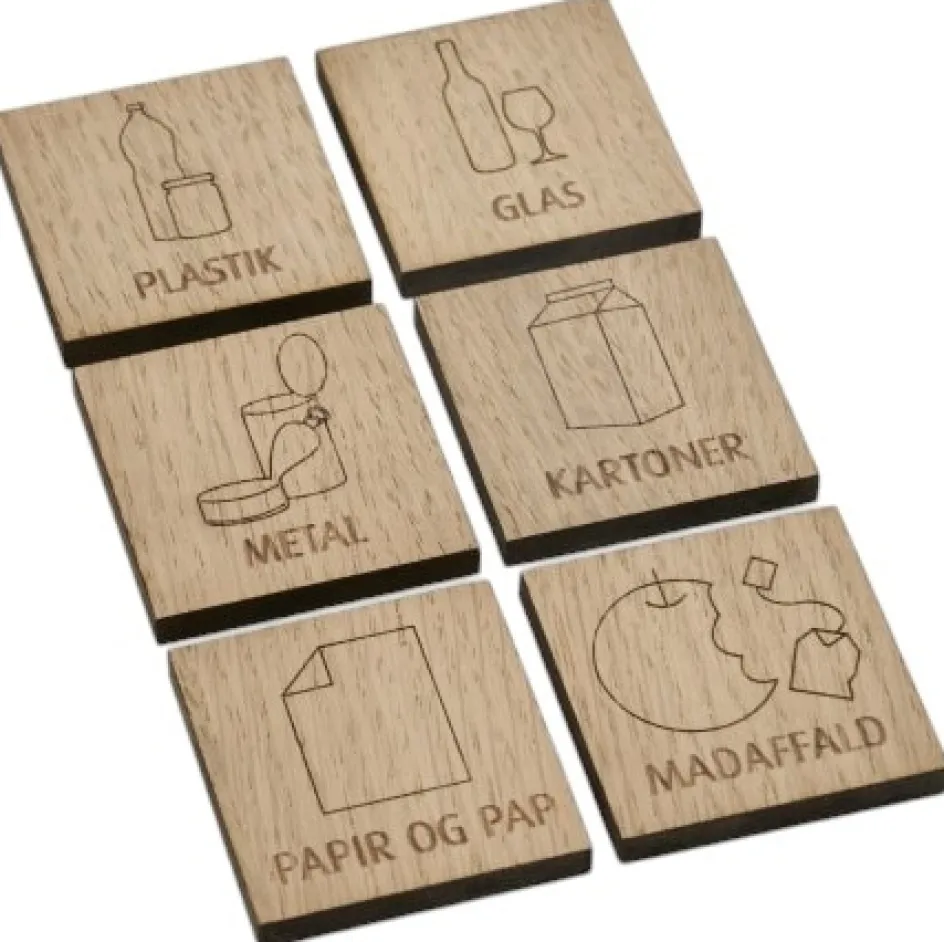 Outlet ReCollector Affaldsmærker 6 stk. 4,5x4,5 cm