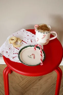 Best RICE Christmas Hand-Painted Krus 42 cl, Candy Canes