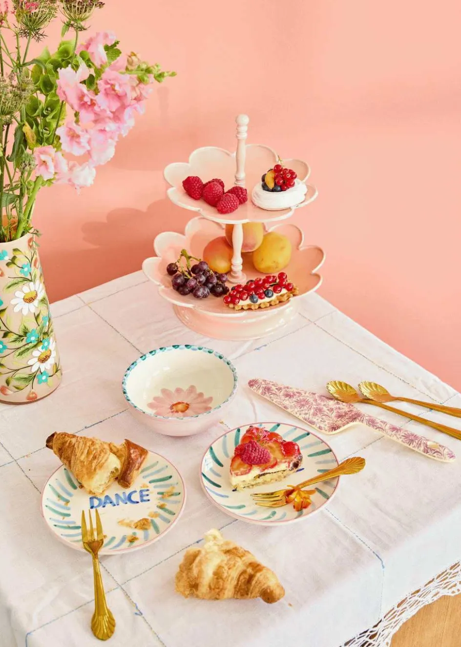 Hot RICE Etagere H29 cm, Soft Pink