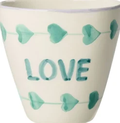 Clearance RICE Hand-Painted Kop 30 cl, Love/Grøn