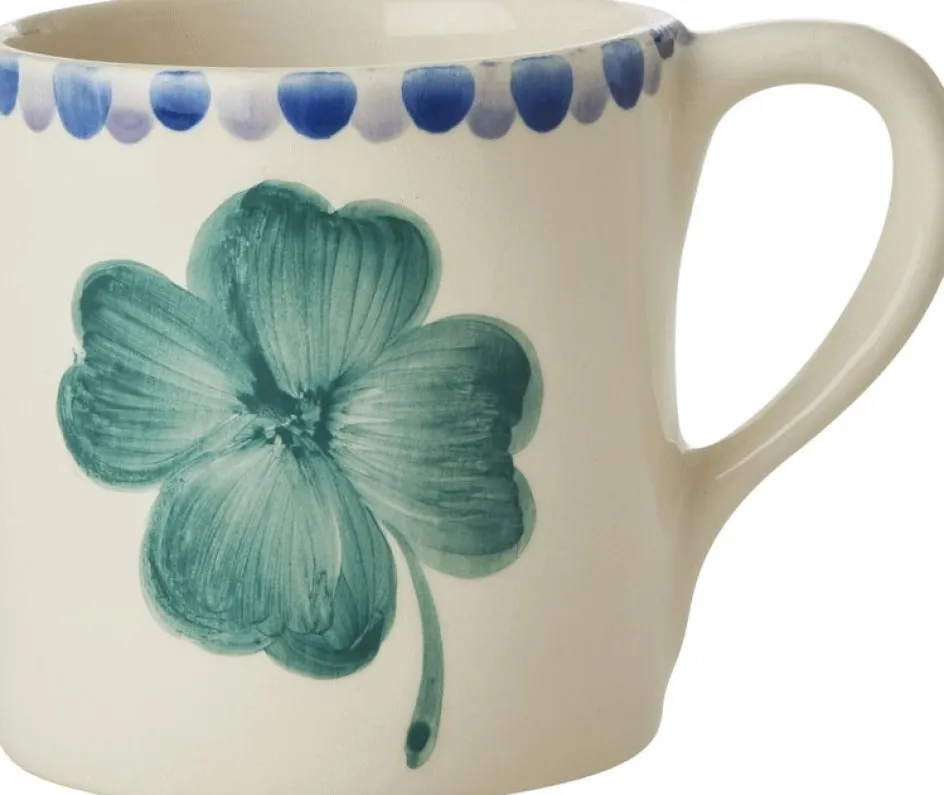 RICE Hand-Painted Kop , Good Luck Clover