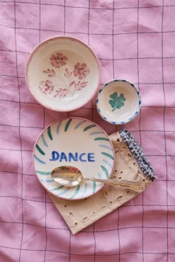 Discount RICE Hand-Painted Skål Ø13,4 cm, Pink Flowers