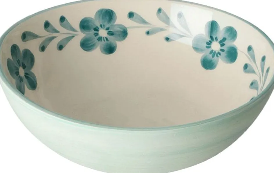 Online RICE Hand-Painted Skål Ø21 cm, Green Flower Vine