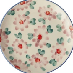 Clearance RICE Hand-Painted Tallerken 15 cm, Flowers/Pink