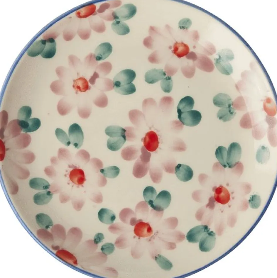 Clearance RICE Hand-Painted Tallerken 15 cm, Flowers/Pink
