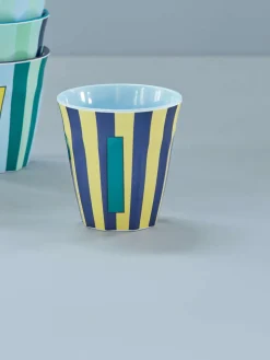 Best RICE KIDS Alfabetkop Stripes Kop 25 cl, I - Lyseblå