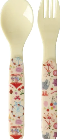 New RICE KIDS Børnebestik 2 Dele, Fun Fair/Pink