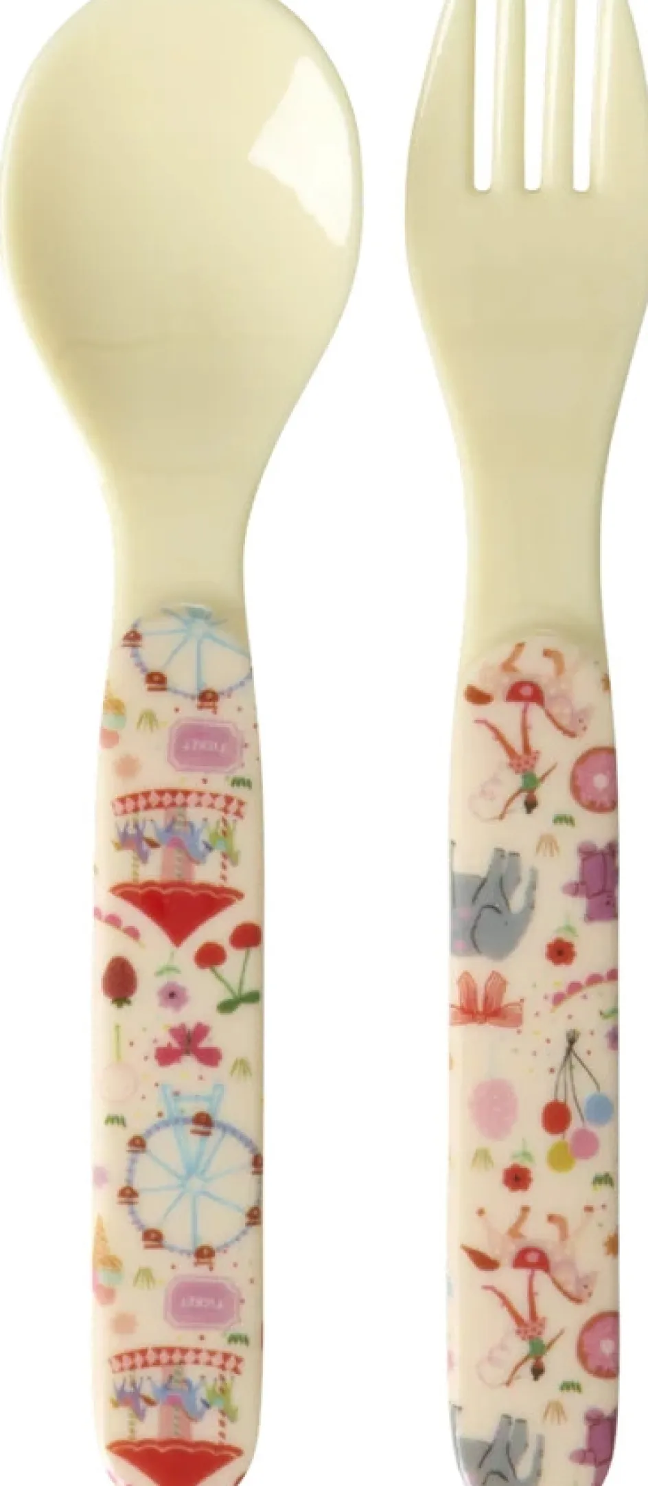 New RICE KIDS Børnebestik 2 Dele, Fun Fair/Pink