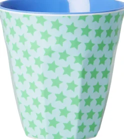 Clearance RICE KIDS Kop 25 cl, Turquoise Star/Green