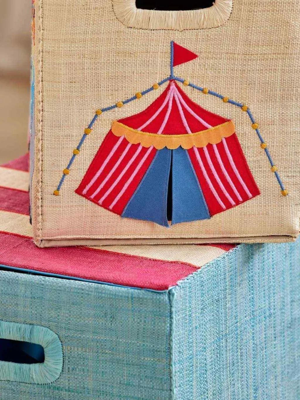 Børn RICE KIDS Opbevaring Til Børneværelset|Børneværelse > Opbevaringskasse 47x28 cm, Cirkus/Natur