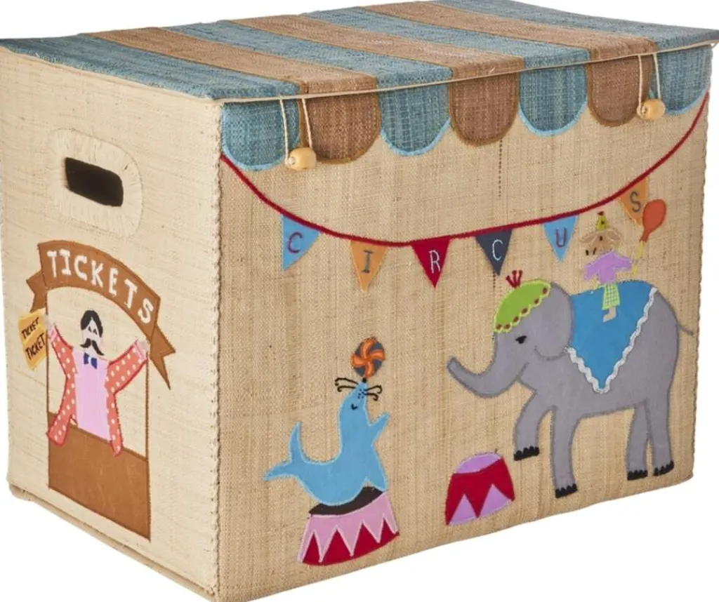 Børn RICE KIDS Opbevaring Til Børneværelset|Børneværelse > Opbevaringskasse 47x28 cm, Cirkus/Natur