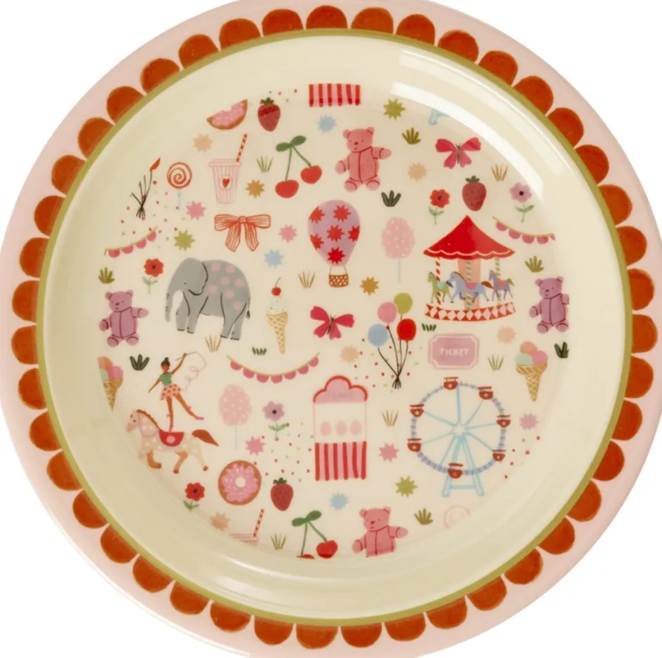 Best RICE KIDS Tallerken 22 cm, Fun Fair/Pink