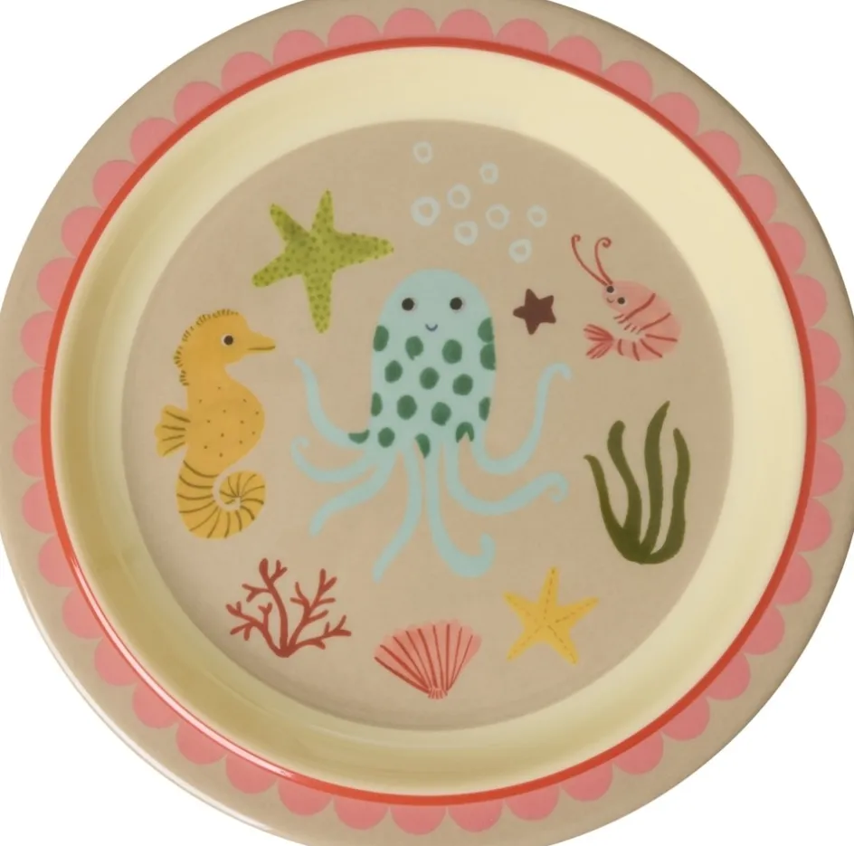 Sale RICE KIDS Tallerken , Ocean/Coral