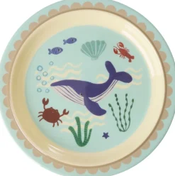 Outlet RICE KIDS Tallerken 20 cm, Ocean/Hval