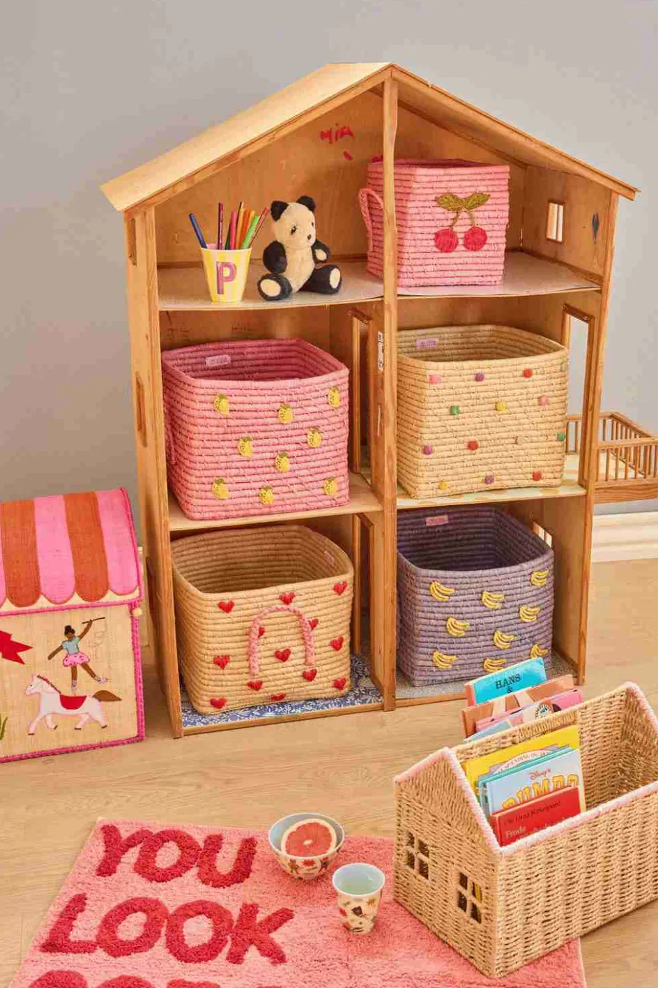 Discount RICE Kurv H25 cm, Dots