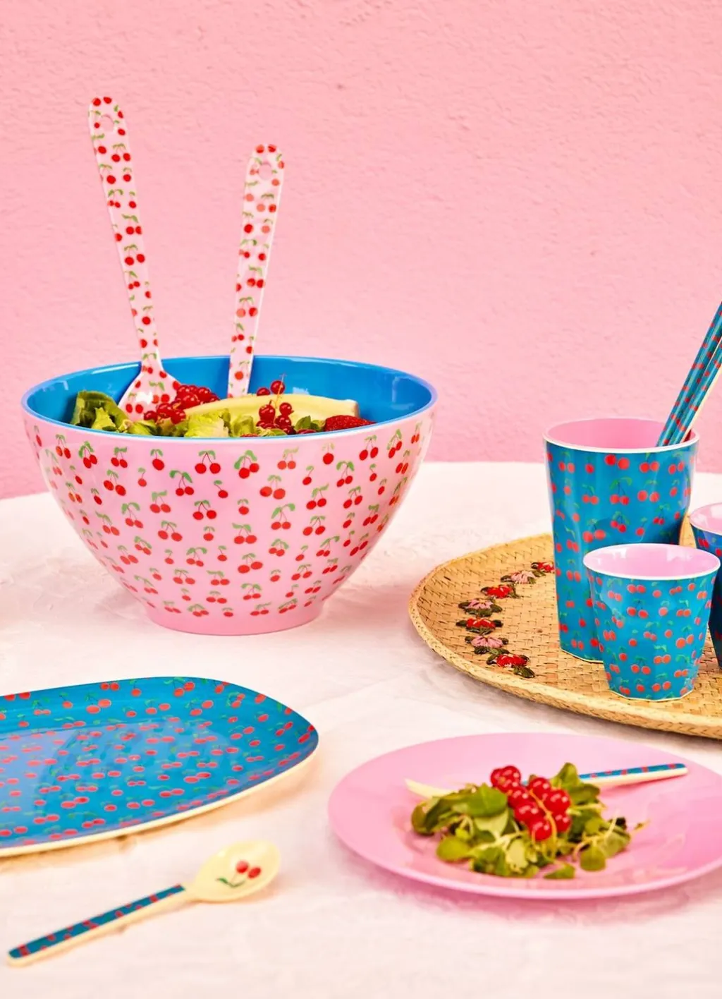 RICE Serveringsbestik > Salatbestik 29 cm, Cherry Love
