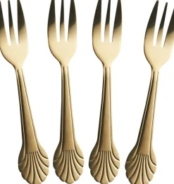 RICE Kagegafler > Seashell Kagegaffel 4 stk. 14 cm, Guld