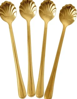 Sale Seashell Lang Ske 4 stk. 19 cm, Guld Serveringsbestik