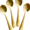 RICE Teskeer > Seashell Teske 4 stk. 14 cm, Guld