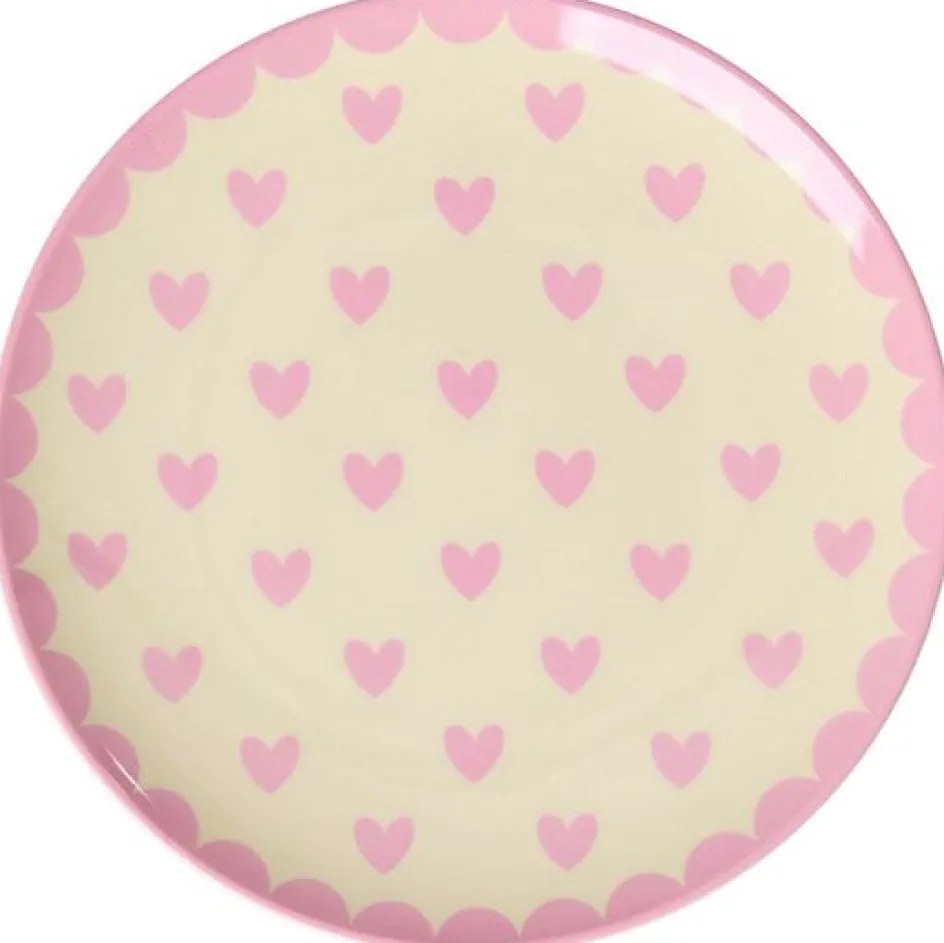Hot RICE Tallerken , Favorite Hearts/Dark Pink
