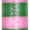 RICE Kalenderlys H20 cm, Grøn/Pink