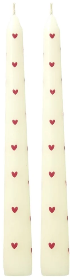Sale RICE Stearinlys 2 stk. ?2,4/H20,5 cm, Hjerter