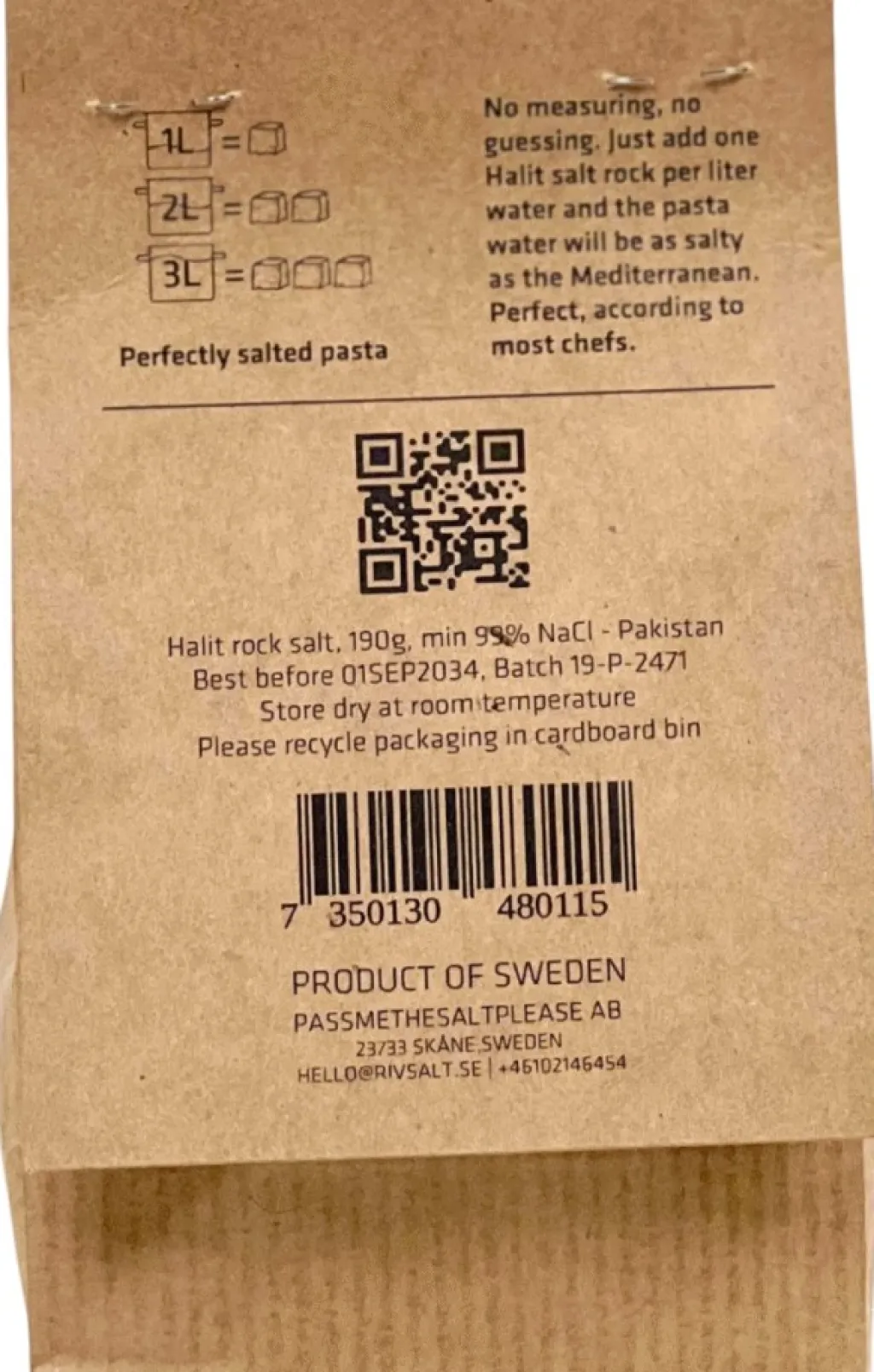 Hot Pastasalt Refill 190 g, Halit Salt Og Peber|Salt Og Peber