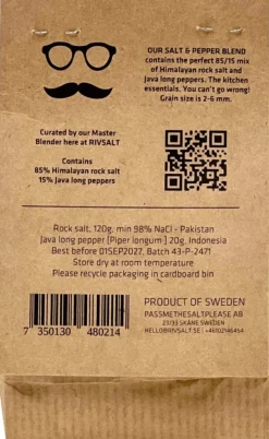 Hot Salt- og Peberblanding Refill 140 g Salt Og Peber|Salt Og Peber