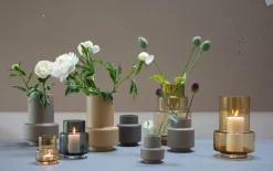 Clearance Ro Collection Hurricane Ceramic Vase H, Dark Stone