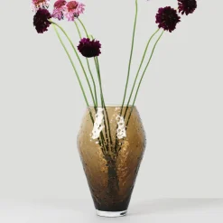 Ro Collection Stue|Vaser > Crushed Glass Vase Ø19,2 cm, Sepia Brown