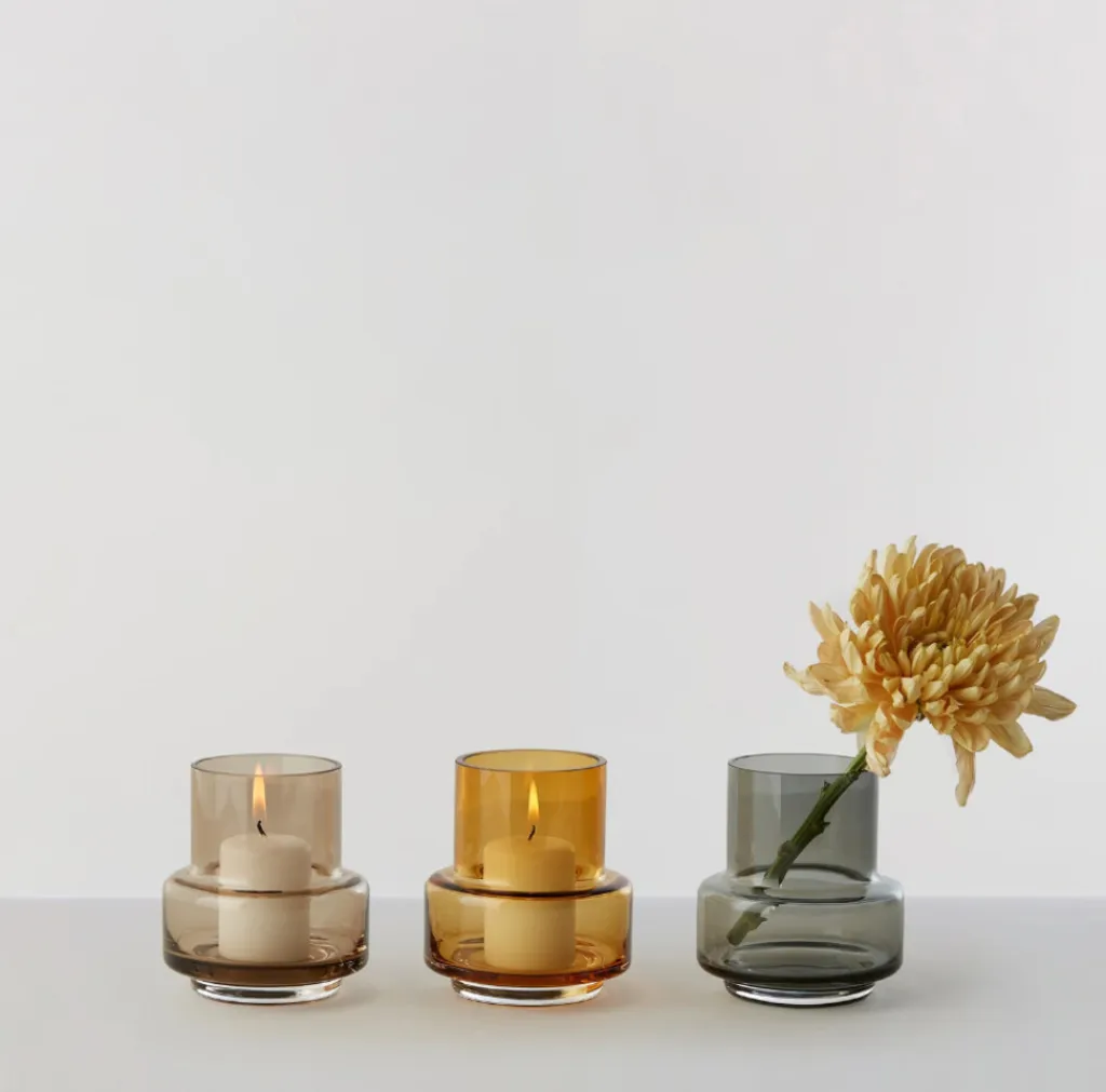 Ro Collection Bloklysestager > Hurricane Bloklysestage no. 25 H, Amber