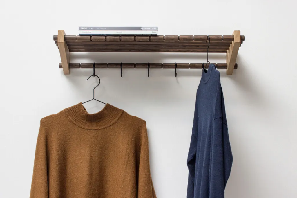 Moodrack Hattehylde 78 cm, Lys Olieret og Mørkbejdset Eg Hylder