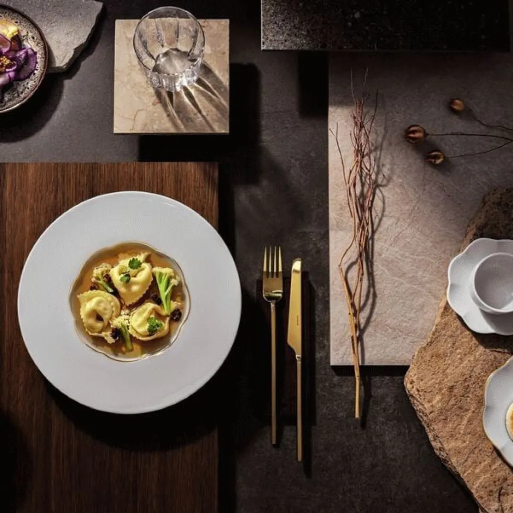 Rosenthal Middagstallerkener > Sonetto Oro Tallerken 30,1 cm, Hvid/Guld