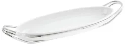 Online New Living Fiskefad m. Holder 65x25 cm, Hvid/Stål Fade