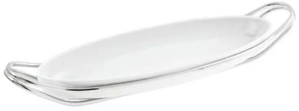 Online New Living Fiskefad m. Holder 65x25 cm, Hvid/Stål Fade