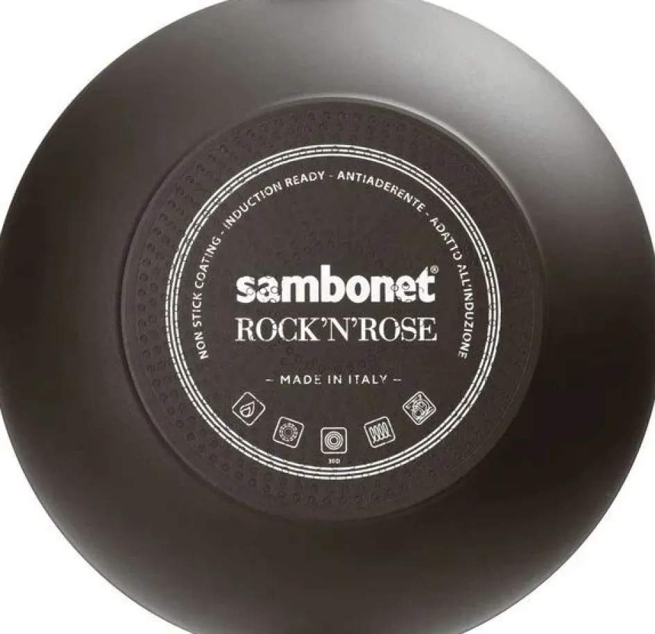 Discount Sambonet Rock 'N' Rose Wok 28 cm, Sort
