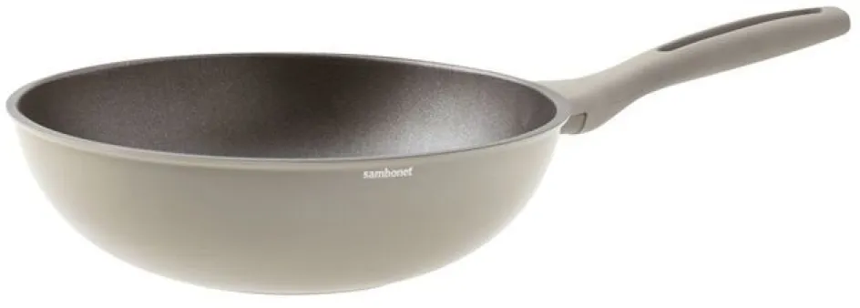 Outlet Sambonet Silver Force Wok 28 cm, Beige/Grå