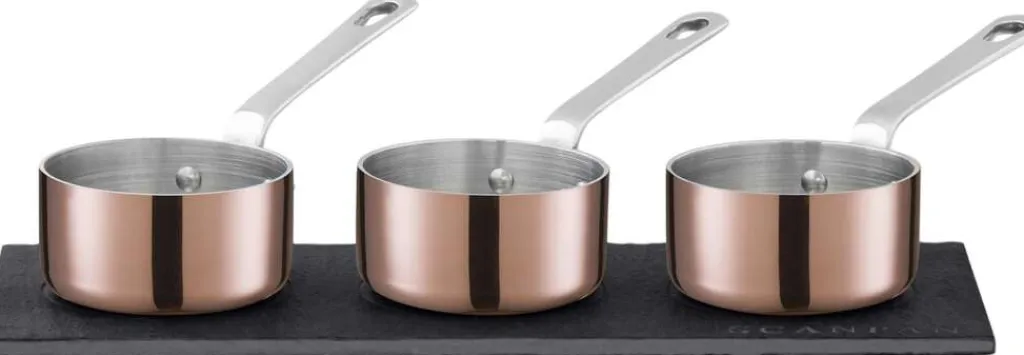 Scanpan Gryder Og Kasseroller > Maitre D' Mini Kasserollesæt m. Skiferfad 8 cl, Kobber