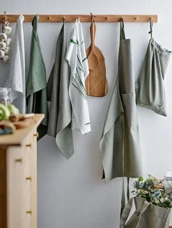 Discount Södahl Line Viskestykke 2 stk. 50x70 cm, Olive/Hvid