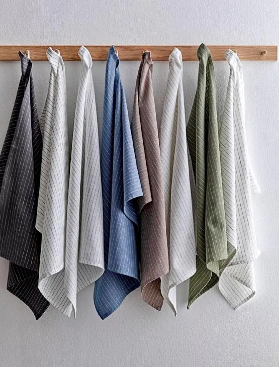 Discount Södahl Line Viskestykke 2 stk. 50x70 cm, Olive/Hvid