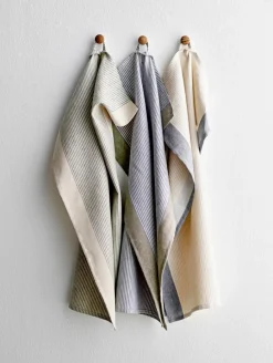 New Södahl Statement Stripe Viskestykke 50x70 cm, Grøn